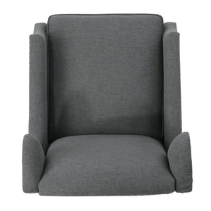 English Elm Christopher Knight Home® - Pushback Recliner Chair with Nailhead Trim and Wingback Design, Plush Fabric Comfort for Living Rooms Charcoal 60760.00CCL