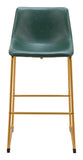 Augusta Barstool - Set of 2 Green & Gold 109961 Zuo Modern