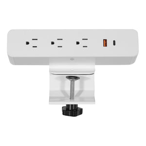 OSP Home Furnishings Clamp-mount Power Station with Ac Outlets and Usb Port for Desk or Workbench Clamp-Mount White PM5311W