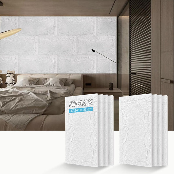 English Elm 3d Faux Stone Pu Wainscoting Panels Lightweight Waterproof Interior Accent Wall Set White Marble W347P478049