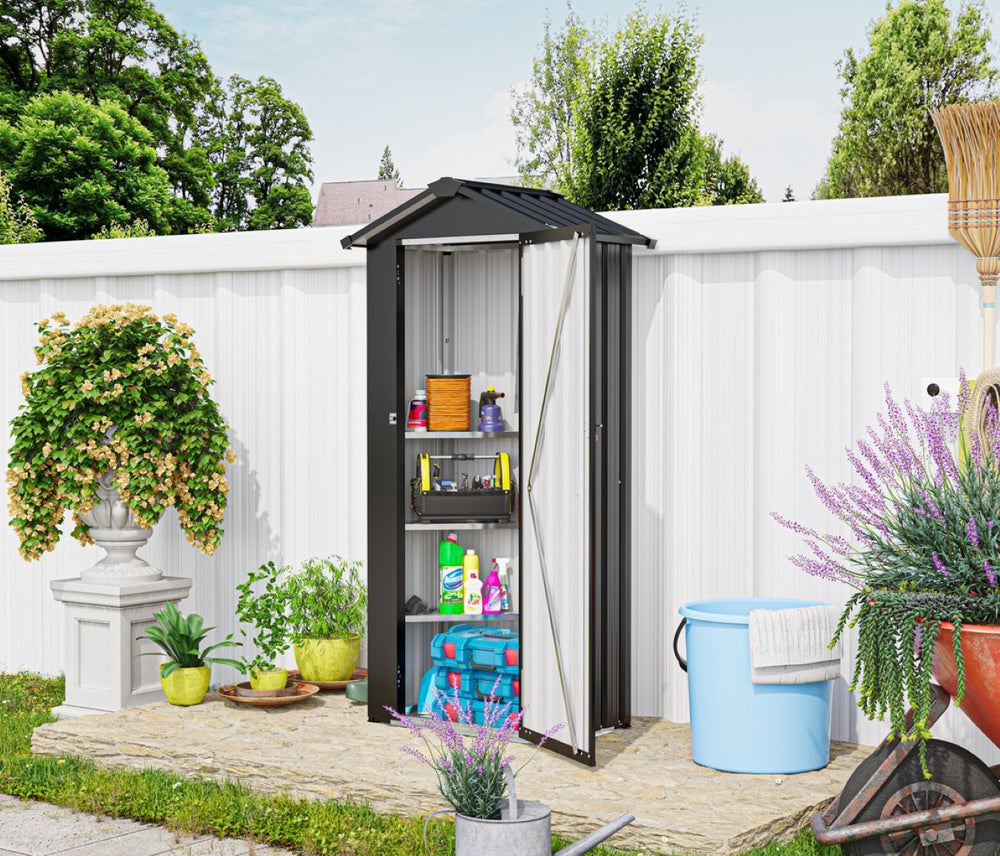 English Elm Campcraft Galvanized Iron Compact Metal Garden Shed Waterproof Lockable Outdoor Storage W1598P283839