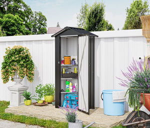English Elm Campcraft Galvanized Iron Compact Metal Garden Shed Waterproof Lockable Outdoor Storage W1598P283839