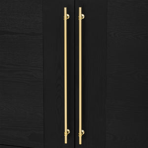 English Elm Trexm Ash Veneer Buffet with Gold Handles Matte Black Lacquer Dining Storage N715P232696B