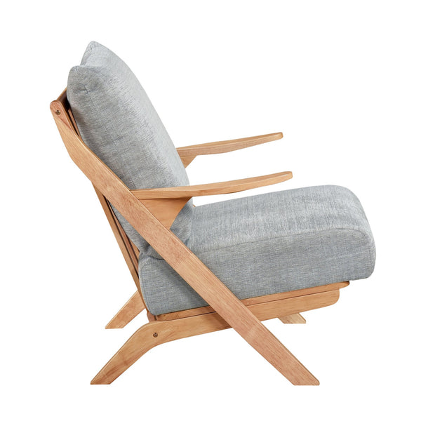 English Elm Mid-Century modern accent chair with solid rubberwood frame, chenille upholstery, plush seat comfort Gray,Natural 45 L x 25.5 W x 14.5 H B011P347877