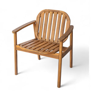 English Elm Christopher Knight Home® - Meja Teak+ Beige Dining Chair Set of 2 with Eucalyptus Legs, Vertical Slat Back & Beige Cushions N775P282728T