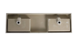 English Elm 60 Resin 60 Inch Gel-Coated Vanity Top in American White Oak Finish — Lightweight, Durable, Eco-Safe Design W1972P186778