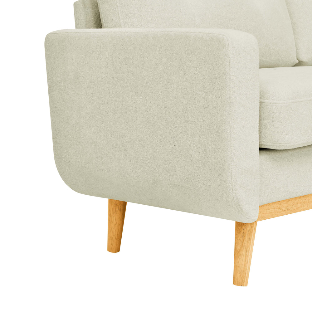 English Elm 67.7" Mid-Century Modern Tufted Upholstered Loveseat Sofa with Solid Wood Legs, Stylish Lounge Piece Cream B343P320253