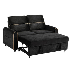 English Elm Swivel Barrel Accent Chair Chenille Tufted Round Club Seat for Living Room Lounge Black N719S002330B