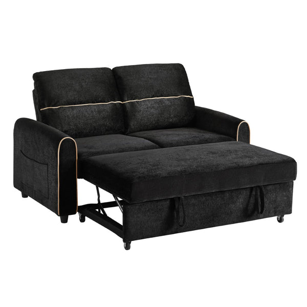 English Elm Swivel Barrel Accent Chair Chenille Tufted Round Club Seat for Living Room Lounge Black N719S002330B