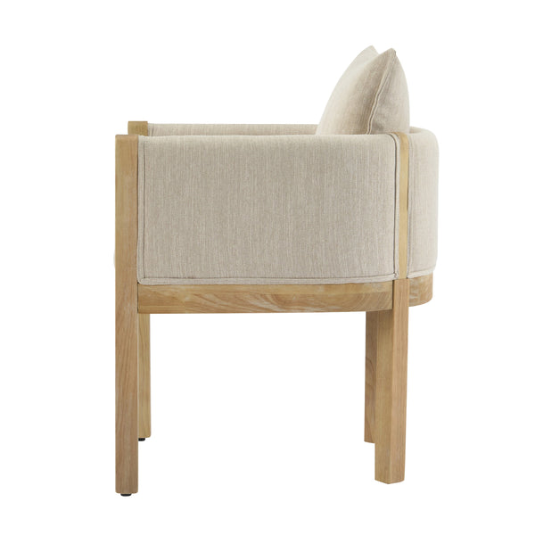 English Elm Christopher Knight Home® - Linen Upholstered Armchair Set Of 2 - Cozy Beige Chairs With Natural Wood Legs For Stylish Seating N768P305168N