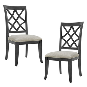 English Elm Wooden Frame Upholstered Dining Chairs Set Of 2 - Retro Mid-Century Style For Kitchen & Living Room W2582P205386-GIGA