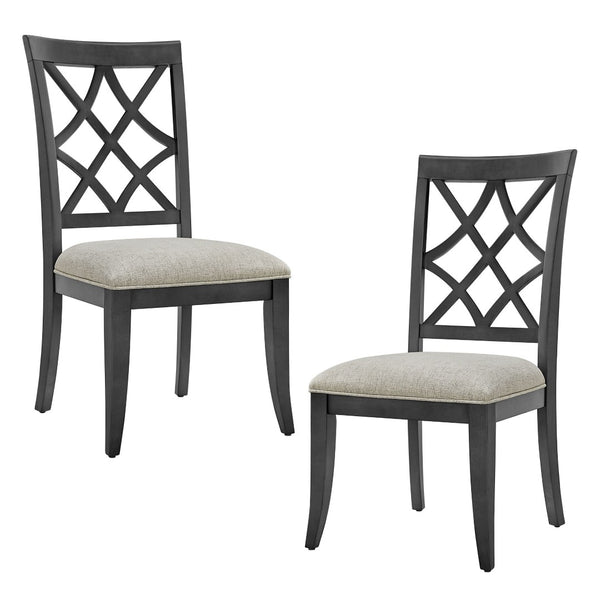 English Elm Wooden Frame Upholstered Dining Chairs Set Of 2 - Retro Mid-Century Style For Kitchen & Living Room W2582P205386-GIGA