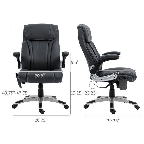 English Elm Vinsetto Executive Massage Office Chair - Ergonomic Faux Leather With Heat, 6 Vibration Points & Adjustability W2225P217498-GIGA