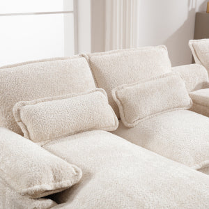 English Elm Modern U-Shaped Sectional Sofa With Chaise, Sleeper Feature, Usb Ports & Cupholders For Stylish Comfort W2100S00169