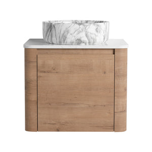 English Elm 24'' Wall-Mounted Bathroom Vanity With Ceramic Vessel Sink, Soft-Close Door & Stylish Design W999S00395