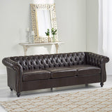 Christopher Knight Home® Parksley Tufted Chesterfield Faux Leather 3 Seater Sofa