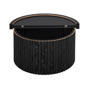 English Elm Coffee Table - Modern Round Accent Table With Flip-Top Storage For Stylish Living Room Spaces W688P248118