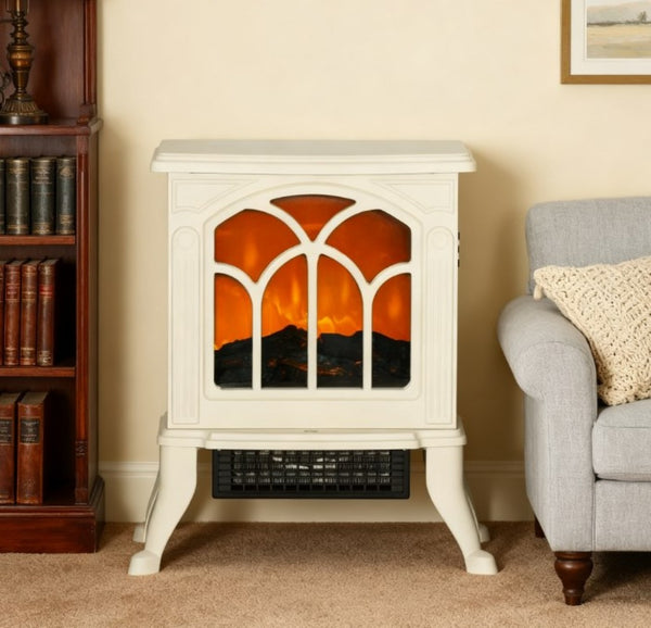 English Elm Cozy Freestanding Electric Stove Vintage Hearth Ambiance with Realistic Flame Effect T3971P412849