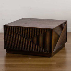 English Elm Square Coffee Table Modern MDF Square Top No Assembly Stylish Durable Easy-Clean Design for Living Room Walnut W3081P360266