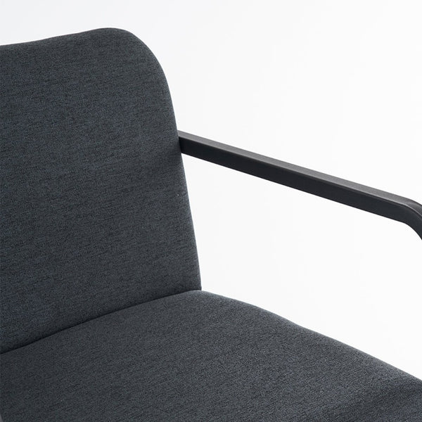 English Elm Set Of 2 Stylish Dark Gray Upholstered Counter Height Bar Stools With Armrests For Modern Dining W1901P225274-GIGA