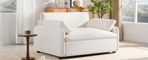 English Elm 50*43" Oversized Chenille Armchair Deep Lounge Seat Modern Minimalist Living Room Chair Cream N723S5042A