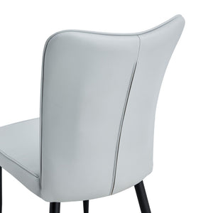 English Elm Table And Chair Set - Modern 71" White Grain Dining Table With Storage & 6 Ergonomic Light Gray Chairs W1151S04266-GIGA