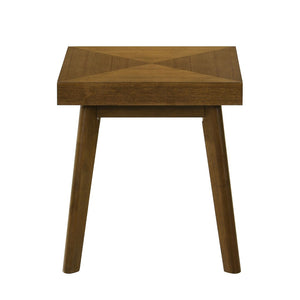 English Elm Square Wood Side Table - Mid-Century Modern Walnut Brown Accent Table For Stylish Living Spaces B016P370666-GIGA