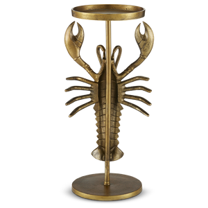 Georgetown Brass Drinks Table: Whimsical Lobster Accent for Coastal Homes, Perfect for Happy Hour!