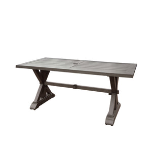 English Elm Christopher Knight Home® - Modern Outdoor Aluminum Dining Table with X-Shape Legs, Dark Gray Finish, Durable 74"x36" Centerpiece 66538.00DGRY