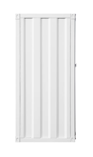 English Elm White 1-Door Chest Container-Lock Style with 5 Compartments, 4 Metal Shelves, Rugged Iron Storage (48"x28"x22") B062P209020