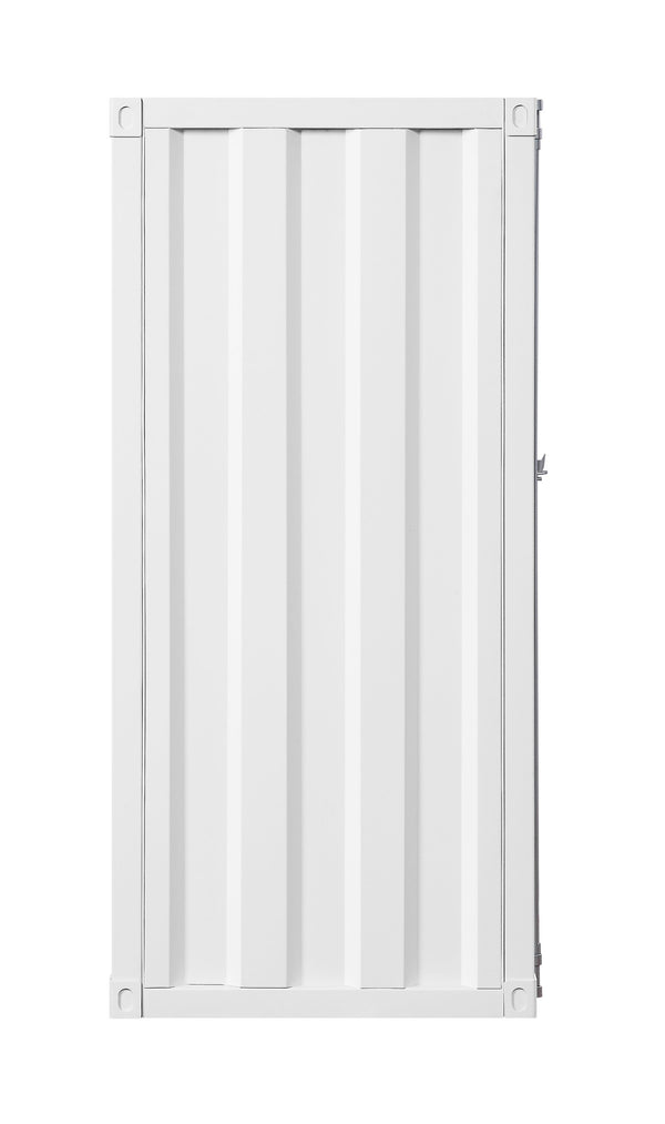 English Elm White 1-Door Chest Container-Lock Style with 5 Compartments, 4 Metal Shelves, Rugged Iron Storage (48"x28"x22") B062P209020