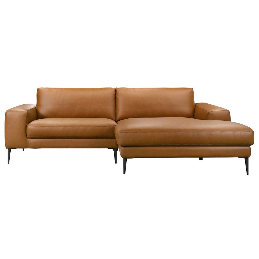English Elm Easley Vegan Leather L-shaped Sectional Sofa with Chaise Mid-century Living Room B183S00202