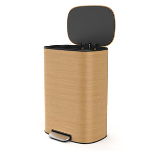 English Elm 13 13 Gallon 50L Stainless Steel Trash Can with Soft-Close Lid, Fingerprint-Proof, Foot Pedal, Large Capacity W1550P154901