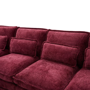 English Elm United We Win 106" U-Shape Sectional Sofa - Comfy Chenille Couch With Usb Ports, Storage Ottoman & Pillows W1568S00235-GIGA