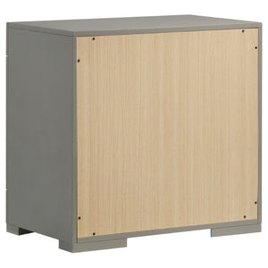 English Elm Pierce Queen Bedroom Set with Led Headboard Diamond Embossed High Gloss Finish Grey B062S01734