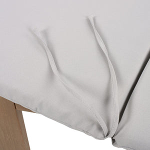 English Elm Christopher Knight Home® - Outdoor Dining Set with Acacia Wood Frame, 6 Chairs & Slatted 72" Table, Waterproof Washable Cushions Grey,Teak N779P266069N_N779P279983G-3