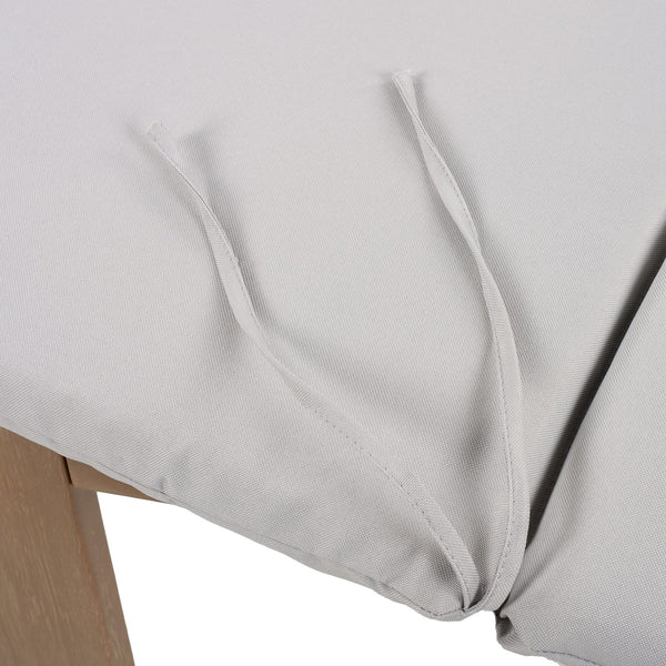 English Elm Christopher Knight Home® - Outdoor Dining Set with Acacia Wood Frames, 63" Slatted Table & 4 Chairs with Waterproof Washable Cushions Grey,Teak N779P269291N_N779P279983G-2