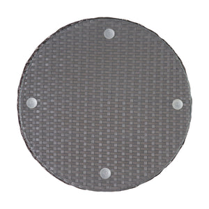 English Elm Christopher Knight Home® - KONO Woven Outdoor 3-Piece Patio Chat Set with Aluminum Frame, Tempered Glass Table, Cushions Brown+Beige 53142.00ALUBRN