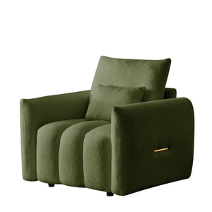 English Elm 35 Inch Teddy Velvet Lounge Chair Plush Curved Accent Seat for Living Room W2564P457793