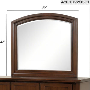English Elm Meade Dark Cherry Arch Mirror with Low Distortion Glass, Carved Thick Frame & Wood Veneer Finish B078P384073