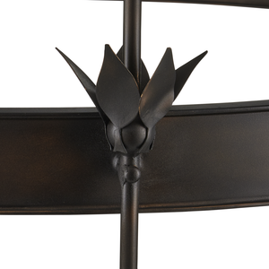 Coterie Bronze Chandelier: Elegant Wrought Iron Design with Warm Gold Shades & Adjustable Height Features