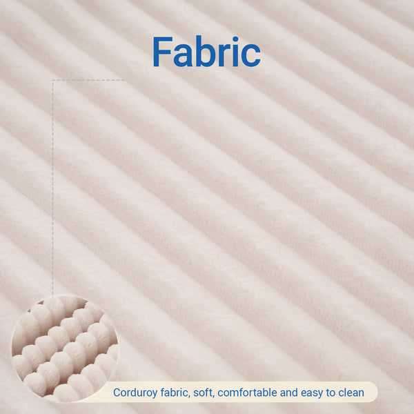 English Elm Loveseat Sofa Bed – Memory Foam Comfort, Convertible 2-In-1 Design, No Assembly, Corduroy Fabric Couch For Small Spaces And Guest Rooms (Beige) W2959P379135