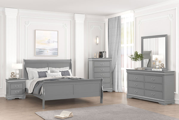 English Elm 1pc Chest Transitional Weathered Finish 5-Drawer Tall Dresser with Dentil Molding and Metal Knobs Gray 19 L x 34 W x 52 H B2741P378512