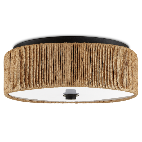 Brownell Flush Mount Ceiling Light Fixture - Bohemian Style with Acrylic Diffuser & Blacksmith Finish