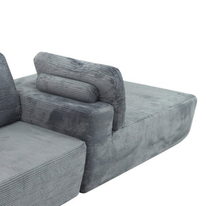 English Elm Cloud Oversized Corduroy Chaise Sectional with Deep Seat for Cozy Living Spaces W3975P391636