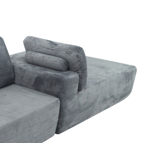 English Elm Cloud Oversized Corduroy Chaise Sectional with Deep Seat for Cozy Living Spaces W3975P391636