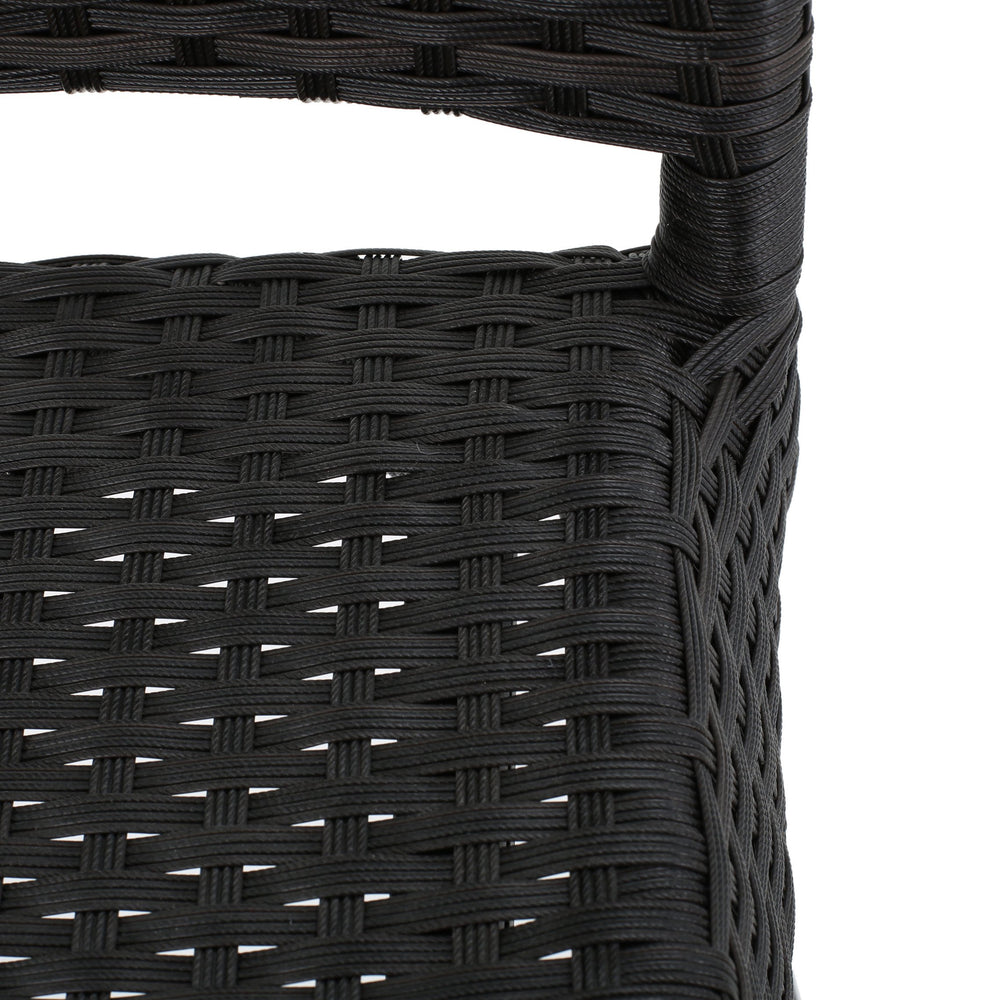 English Elm Christopher Knight Home® - 29" Outdoor PE Rattan Armless Barstools Set of 2 – Durable Woven Patio Seating with Curved Comfort Footrest Dark Brown 59265.00DBN