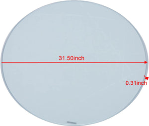 English Elm Tempered Glass Round Table Top 80cm Clear Surface for Coffee or Dining Bases W234P192017