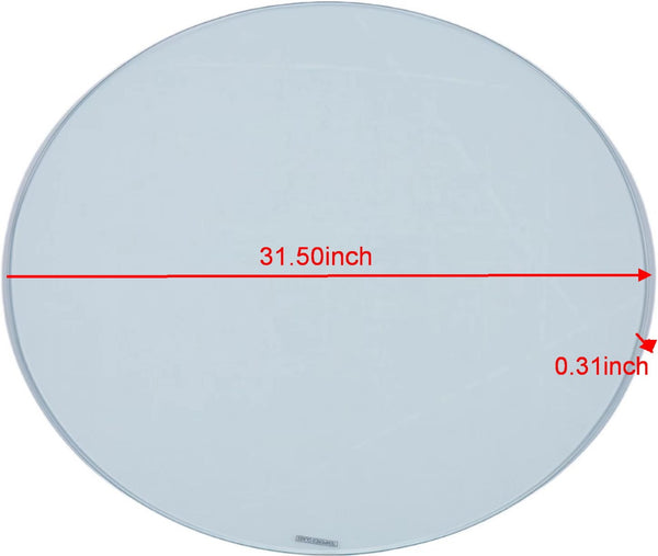 English Elm Tempered Glass Round Table Top 80cm Clear Surface for Coffee or Dining Bases W234P192017