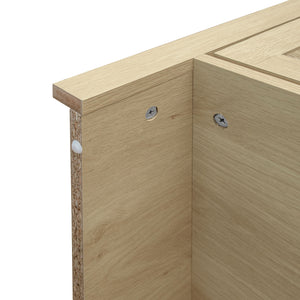 English Elm 70.28" Arched Kitchen Pantry Cabinet with Rattan Doors, 2 Drawers, Adjustable Shelves & Safety W688S00057